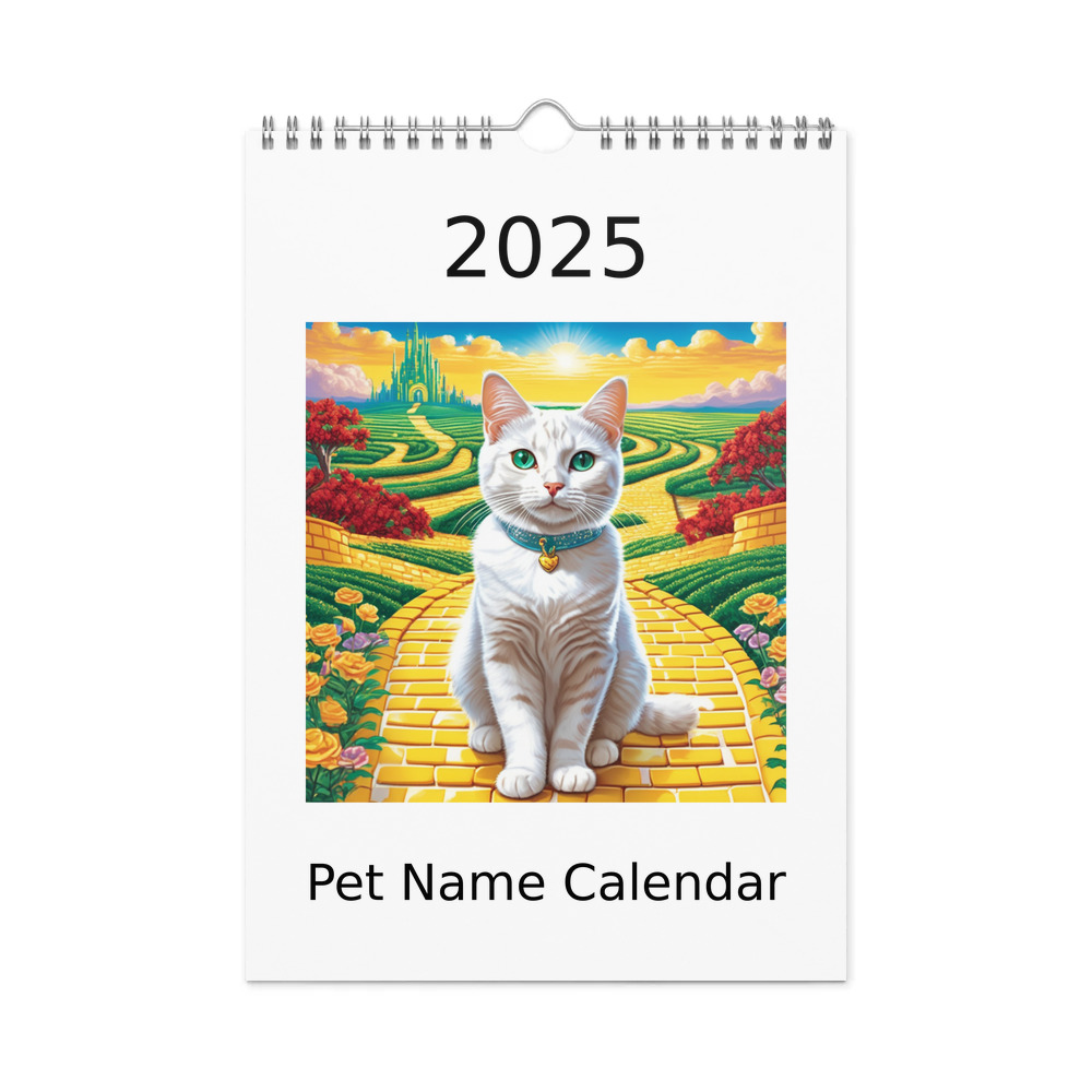 PugMug Custom White Companion Cat Wall Calendar (2026)