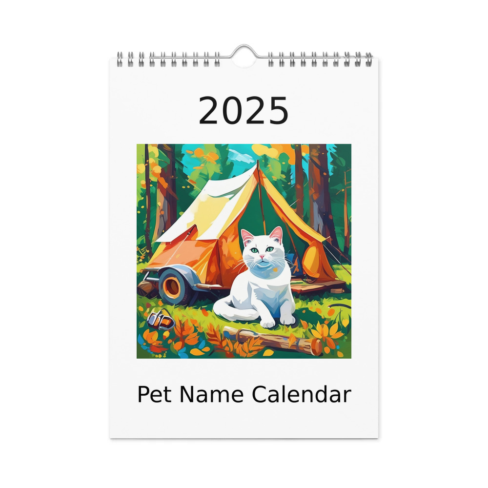 PugMug Custom White Companion Cat Wall Calendar (2026)
