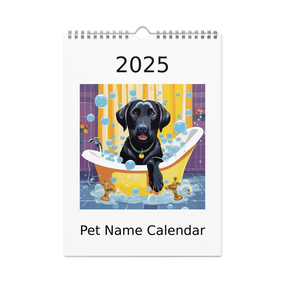 PugMug Custom Black Labrador Retriever Wall Calendar (2026)