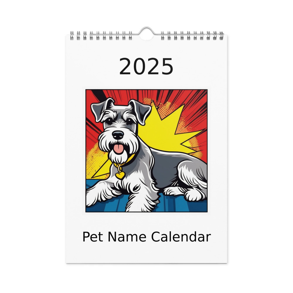 PugMug Custom Miniature Schnauzer Wall Calendar (2026)