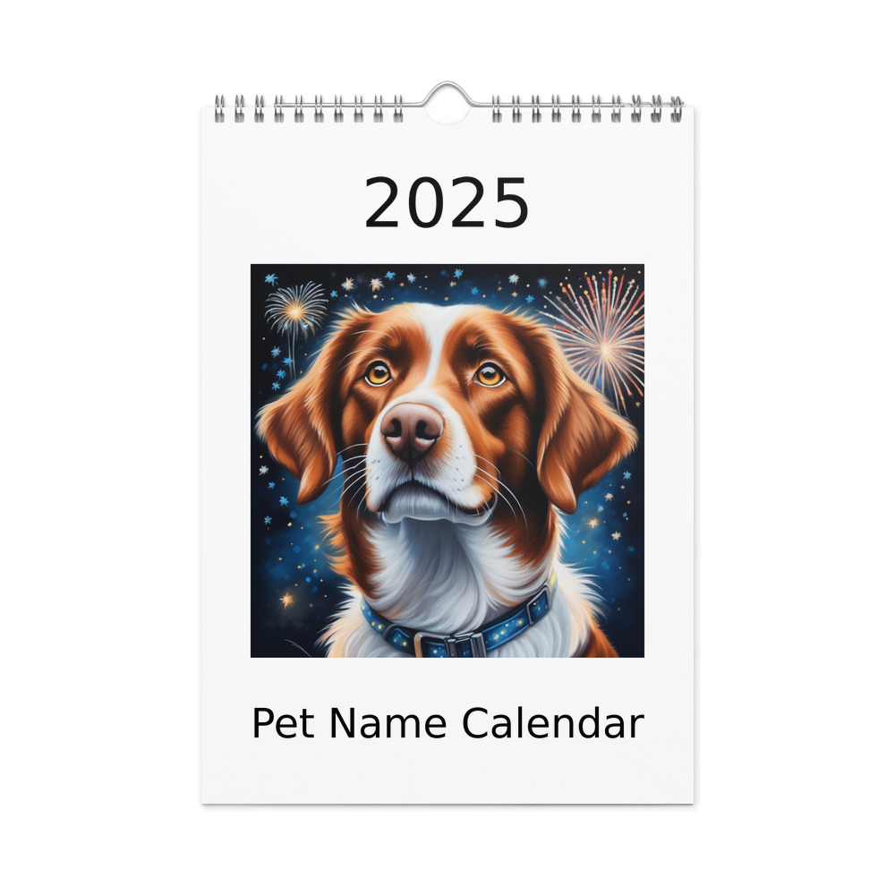 PugMug Custom Brittany Dog Wall Calendar (2026)