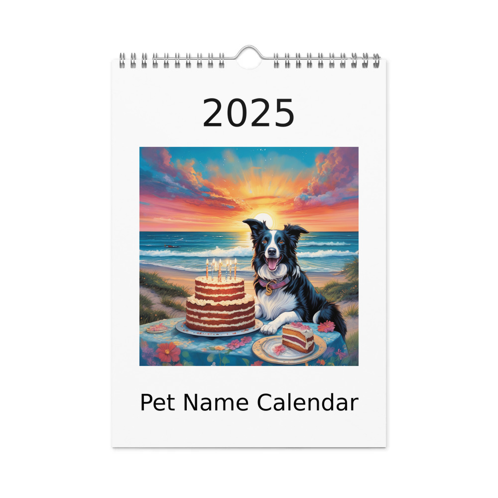 PugMug Custom Border Collie Wall Calendar (2026)