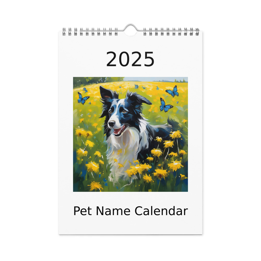 PugMug Custom Border Collie Wall Calendar (2026)