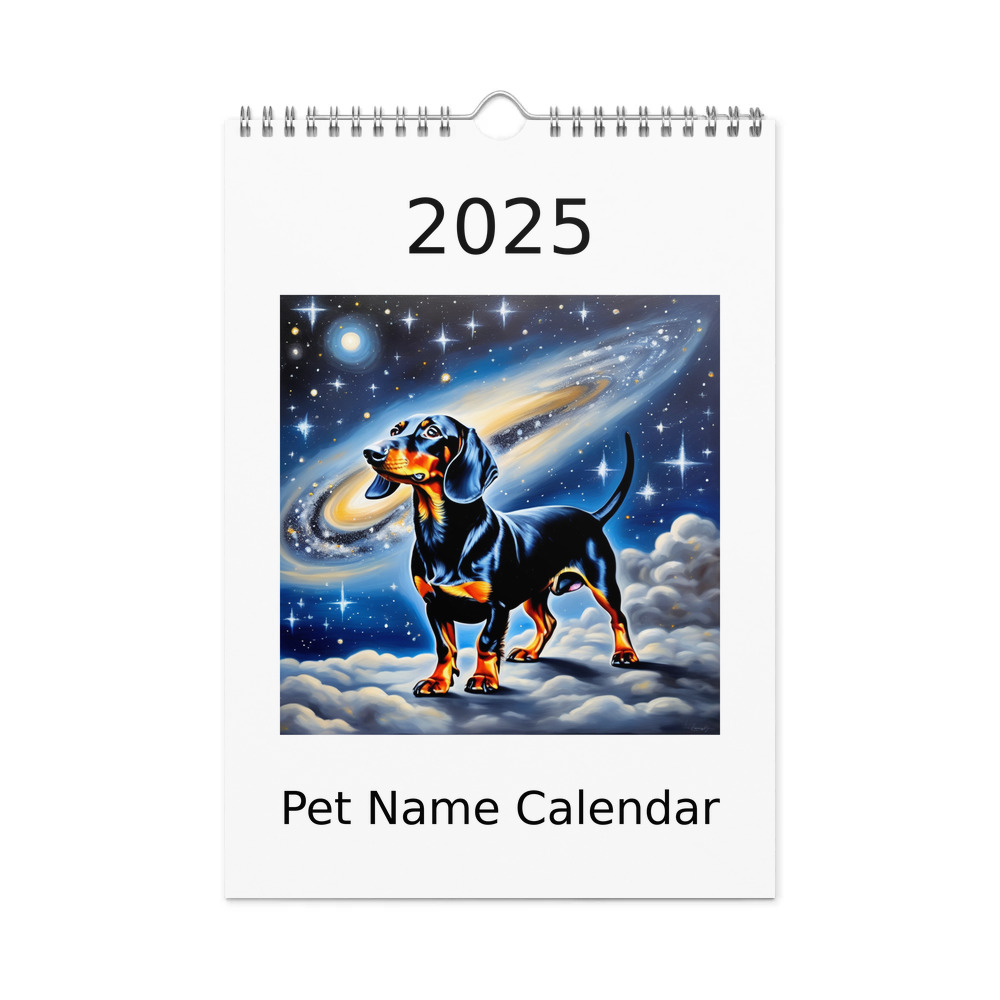 PugMug Custom Black Dachshund Wall Calendar (2026)