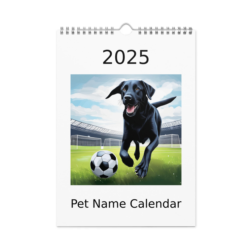 PugMug Custom Black Labrador Retriever Wall Calendar (2026)