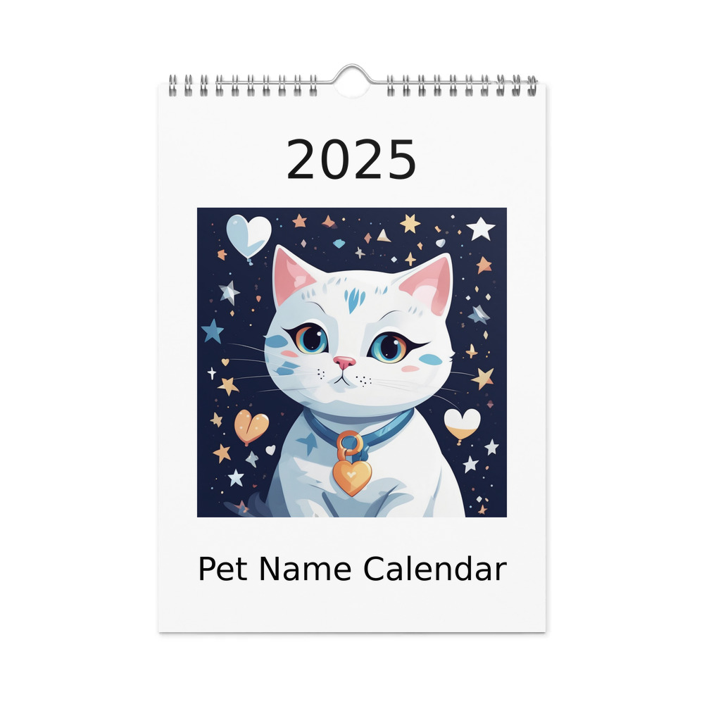 PugMug Custom White Companion Cat Wall Calendar (2026)