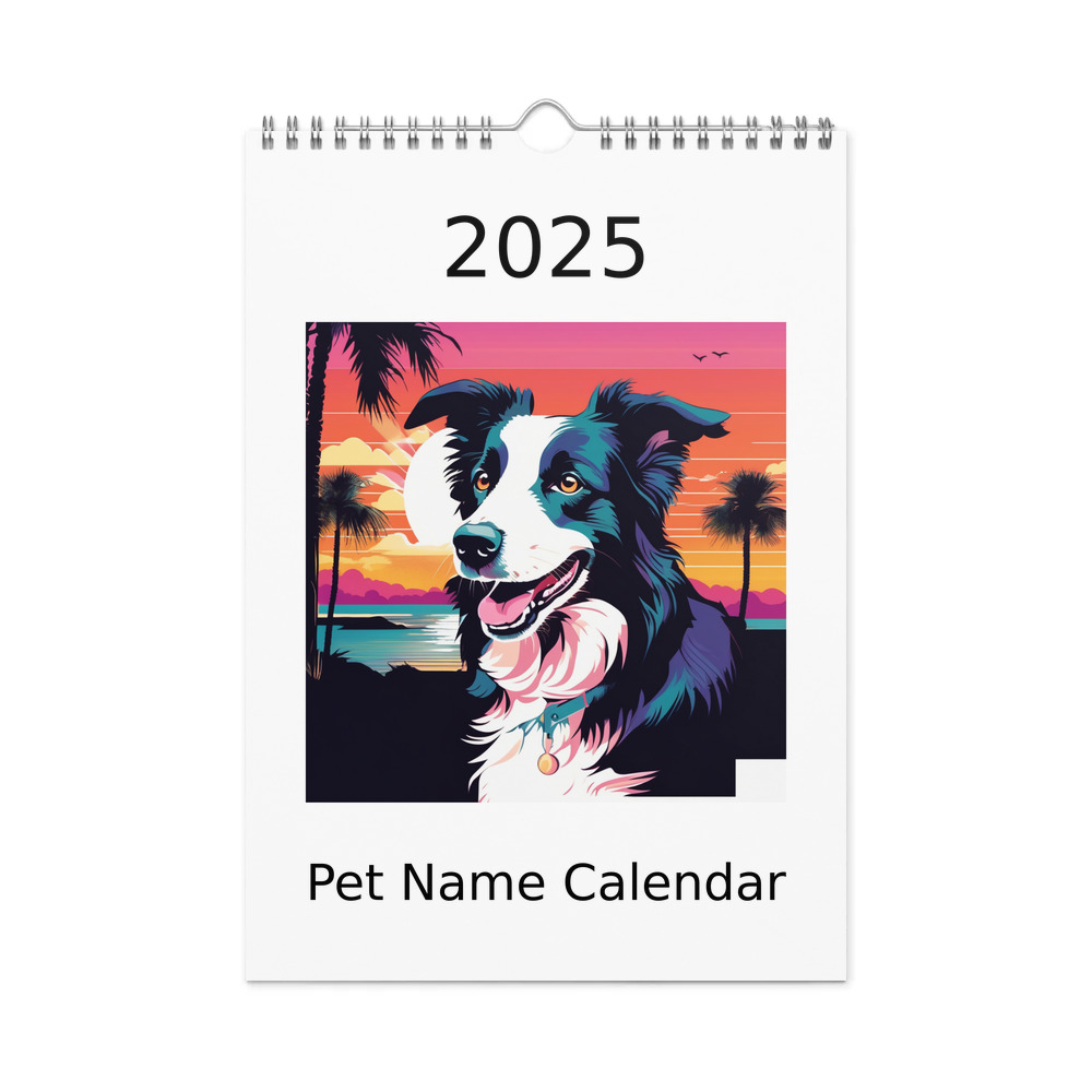 PugMug Custom Border Collie Wall Calendar (2026)