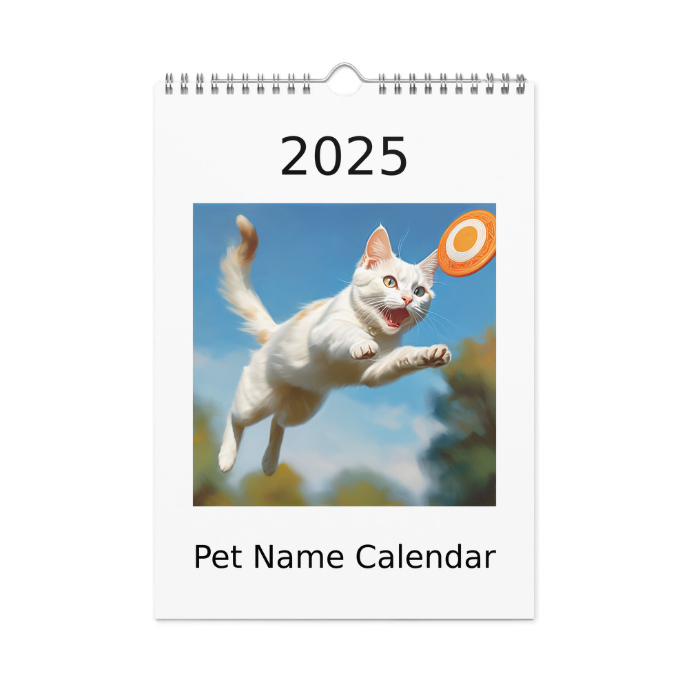PugMug Custom White Companion Cat Wall Calendar (2026)