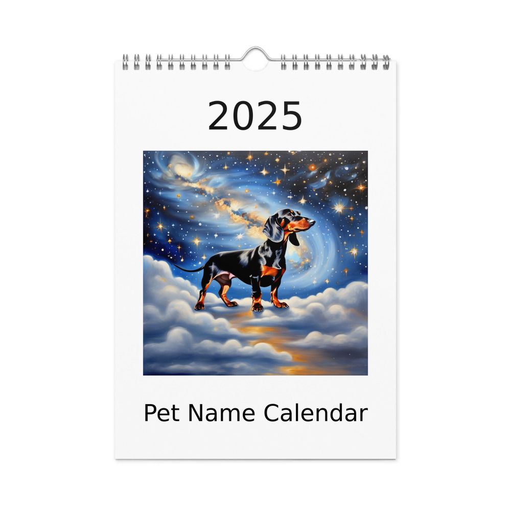 PugMug Custom Black Dachshund Wall Calendar (2026)