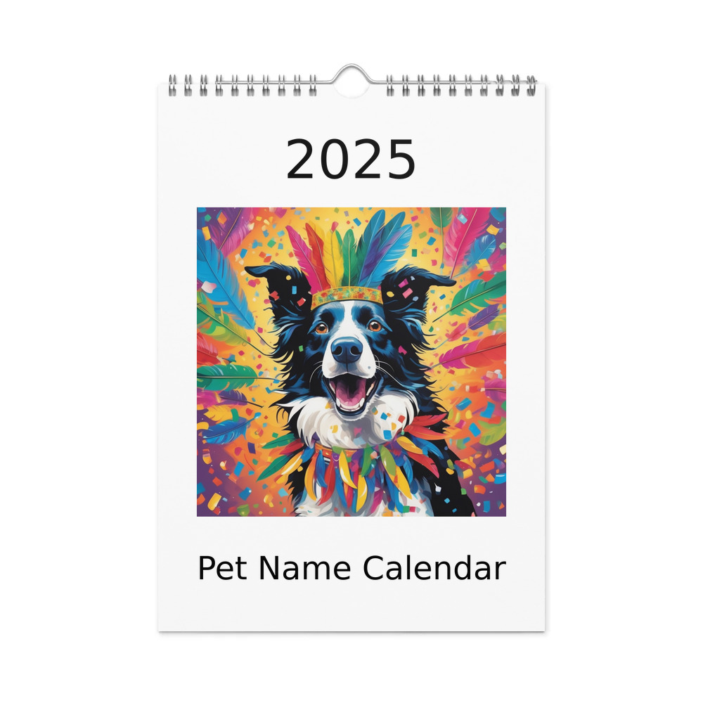 PugMug Custom Border Collie Wall Calendar (2026)