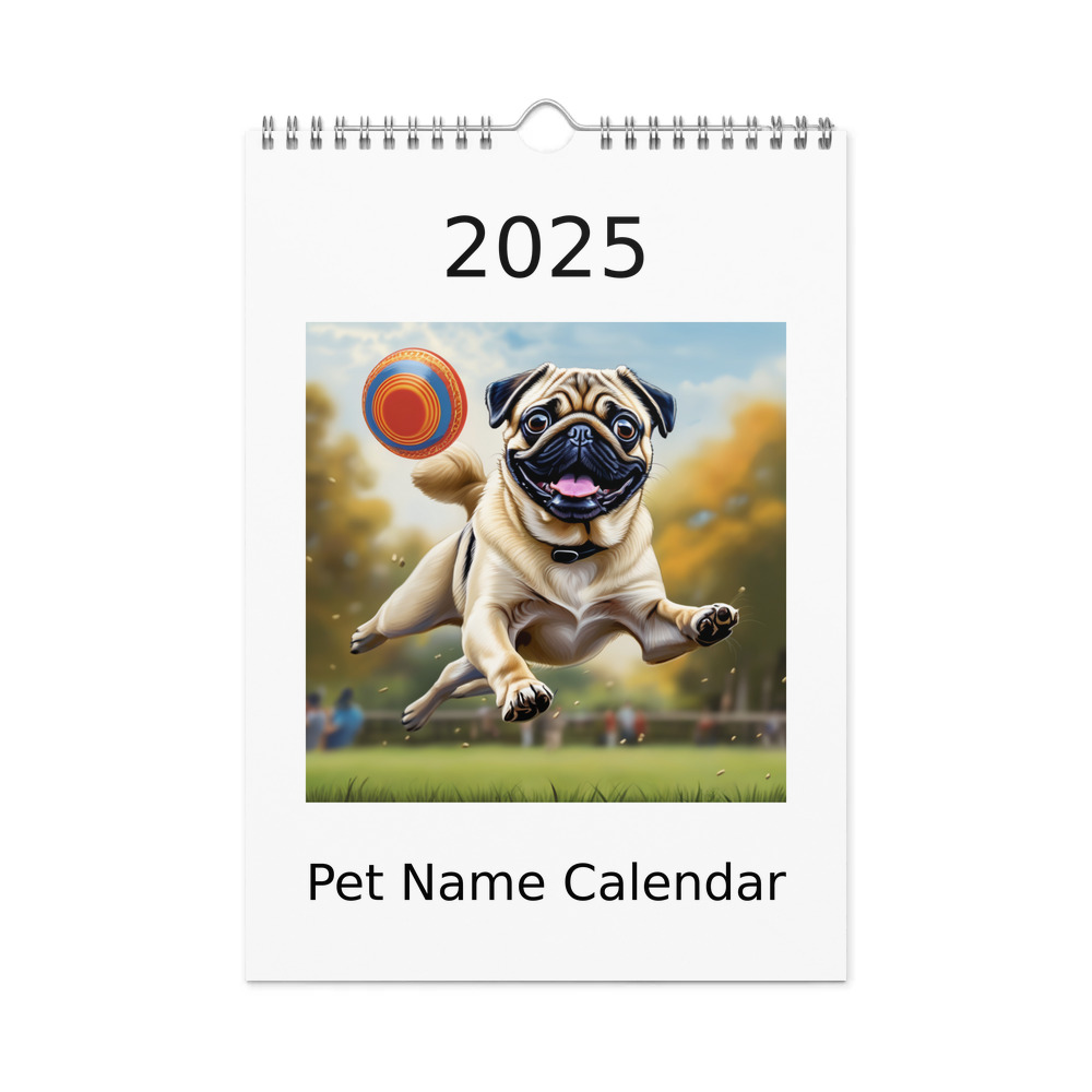 PugMug Custom Pug Wall Calendar (2026)