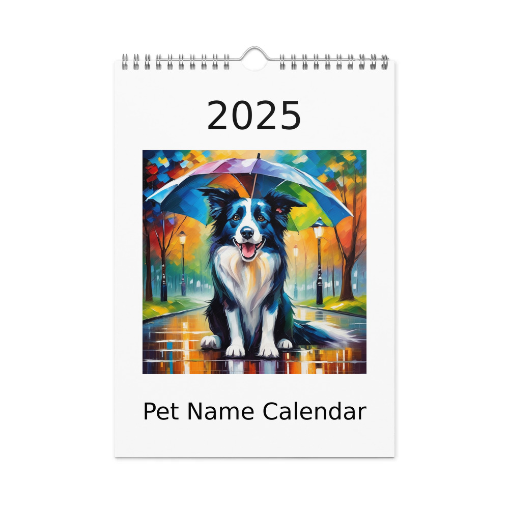 PugMug Custom Border Collie Wall Calendar (2026)