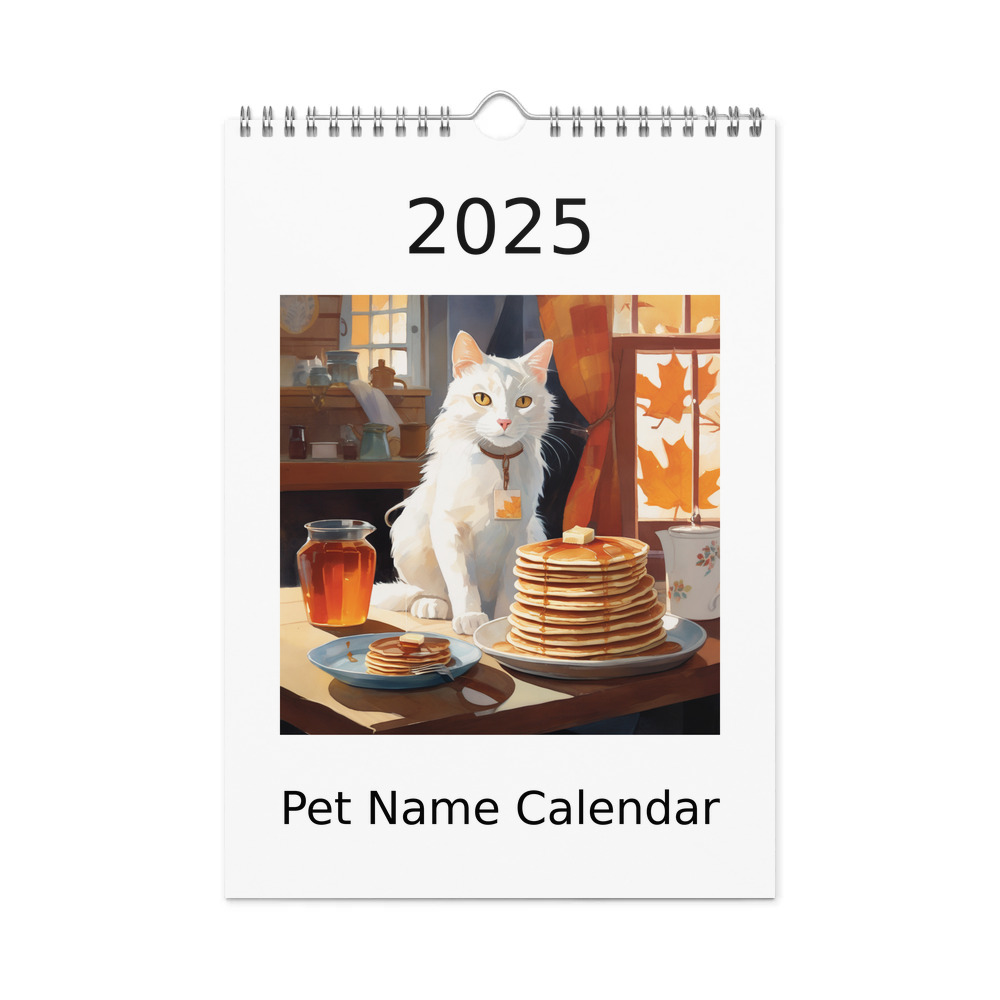 PugMug Custom White Companion Cat Wall Calendar (2026)