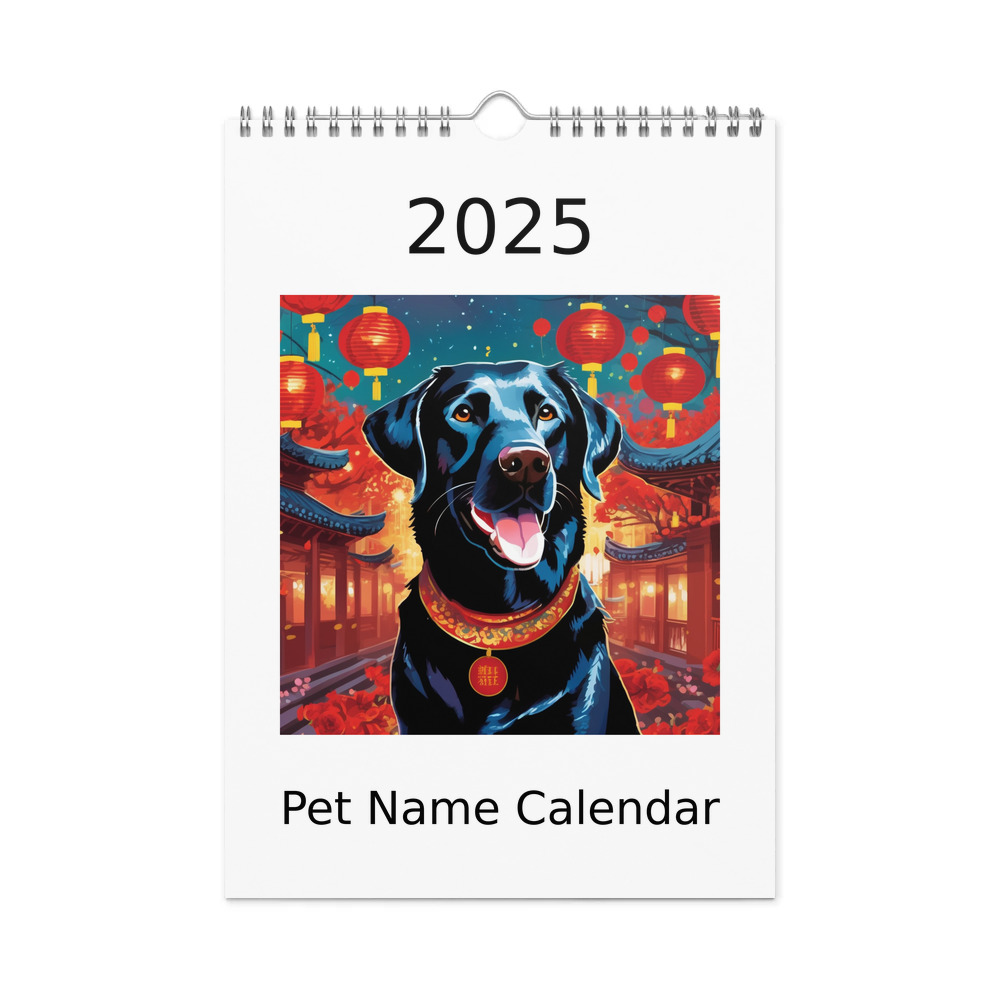 PugMug Custom Black Labrador Retriever Wall Calendar (2026)