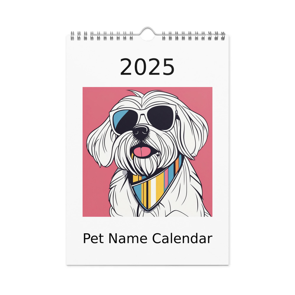 PugMug Custom Maltese Dog Wall Calendar (2026)