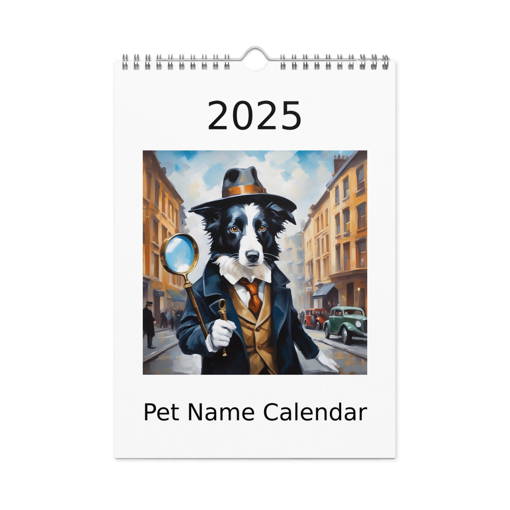 PugMug Custom Border Collie Wall Calendar (2026)