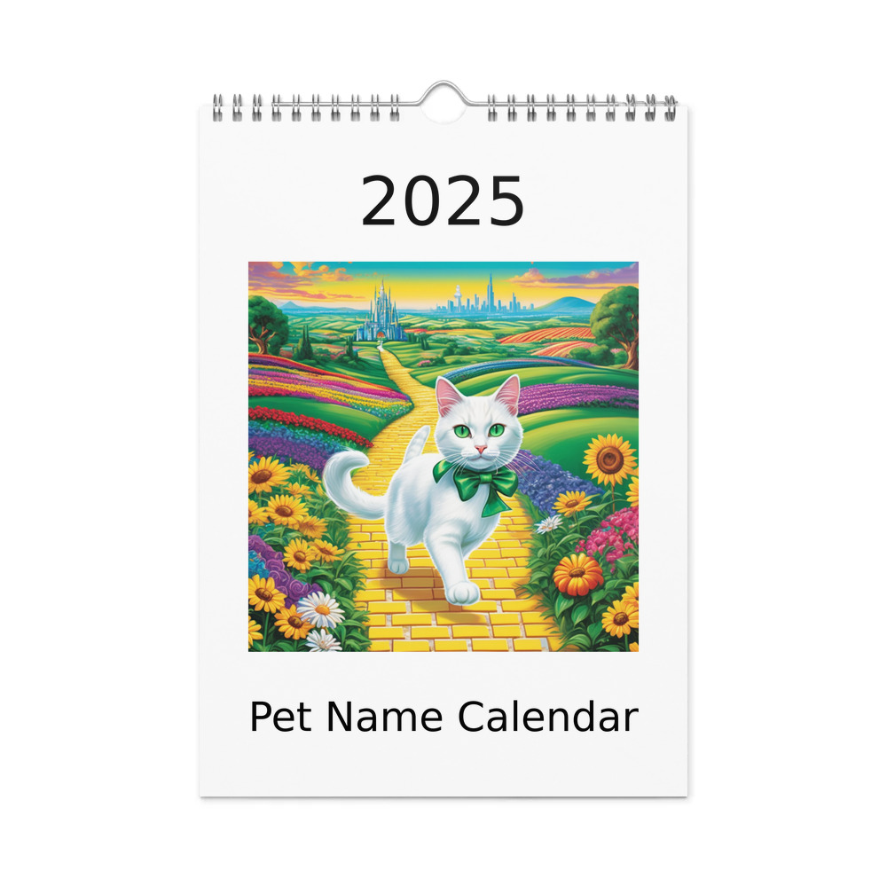 PugMug Custom White Companion Cat Wall Calendar (2026)