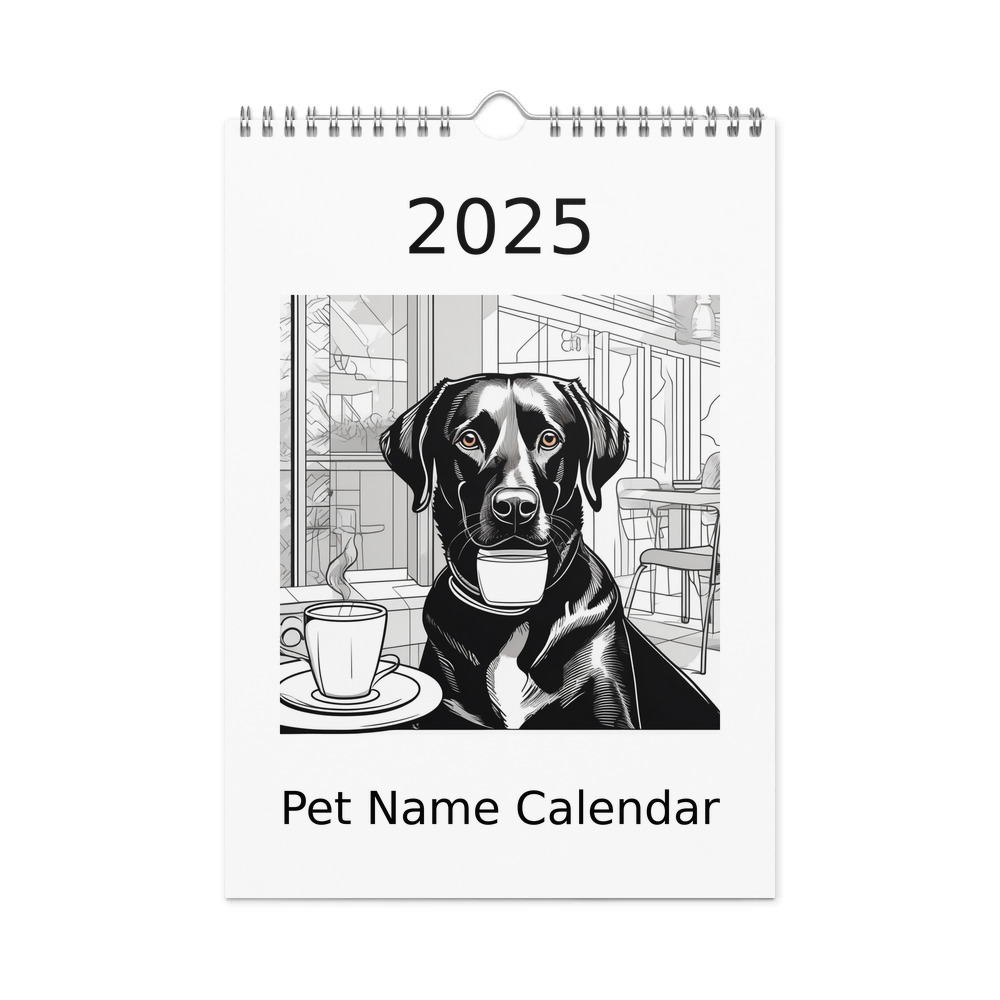 PugMug Custom Black Labrador Retriever Wall Calendar (2026)