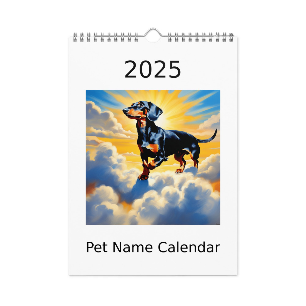PugMug Custom Black Dachshund Wall Calendar (2026)