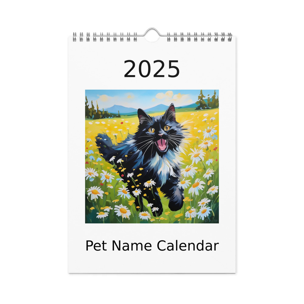PugMug Custom Black Ragdoll Cat Wall Calendar (2026)
