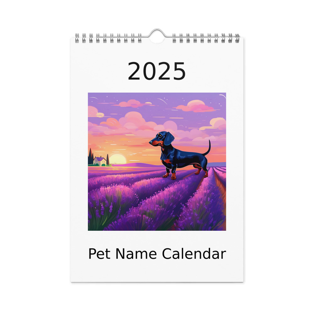 PugMug Custom Black Dachshund Wall Calendar (2026)