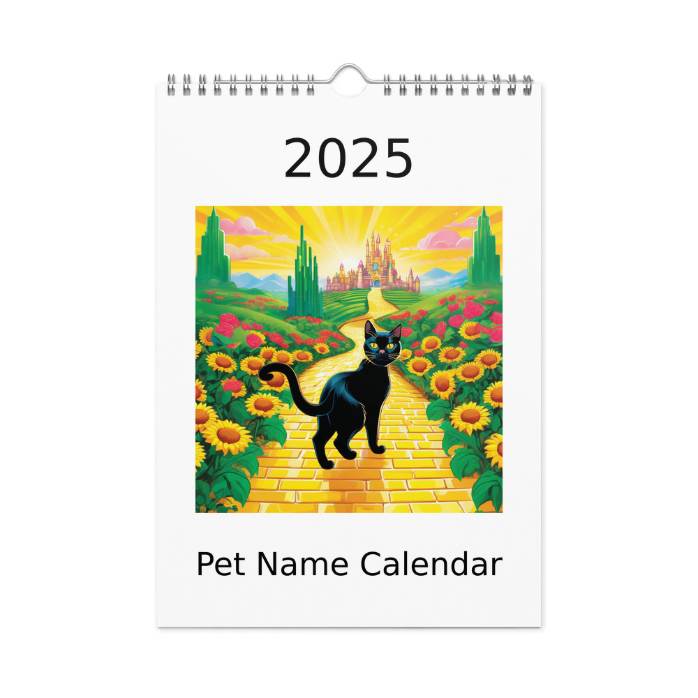 PugMug Custom Black Exotic Cat Wall Calendar (2026)