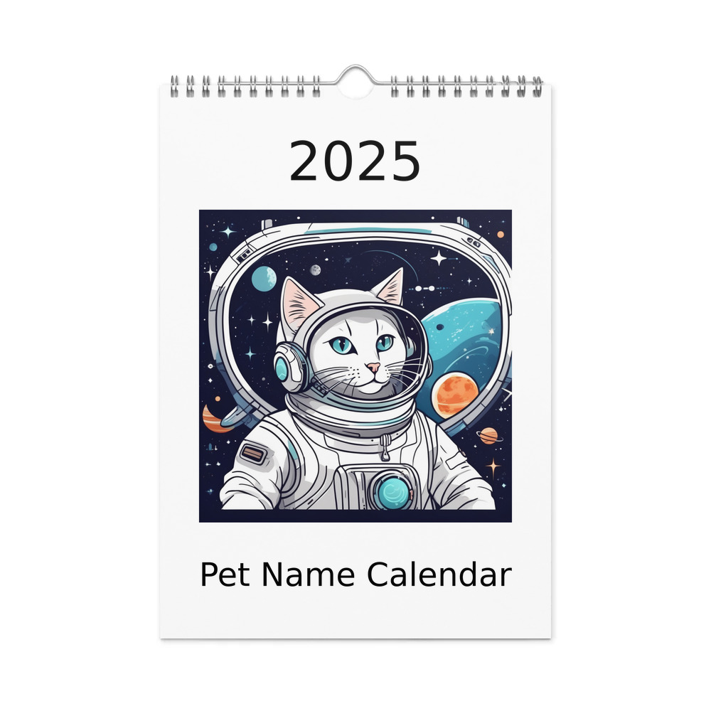 PugMug Custom White Companion Cat Wall Calendar (2026)