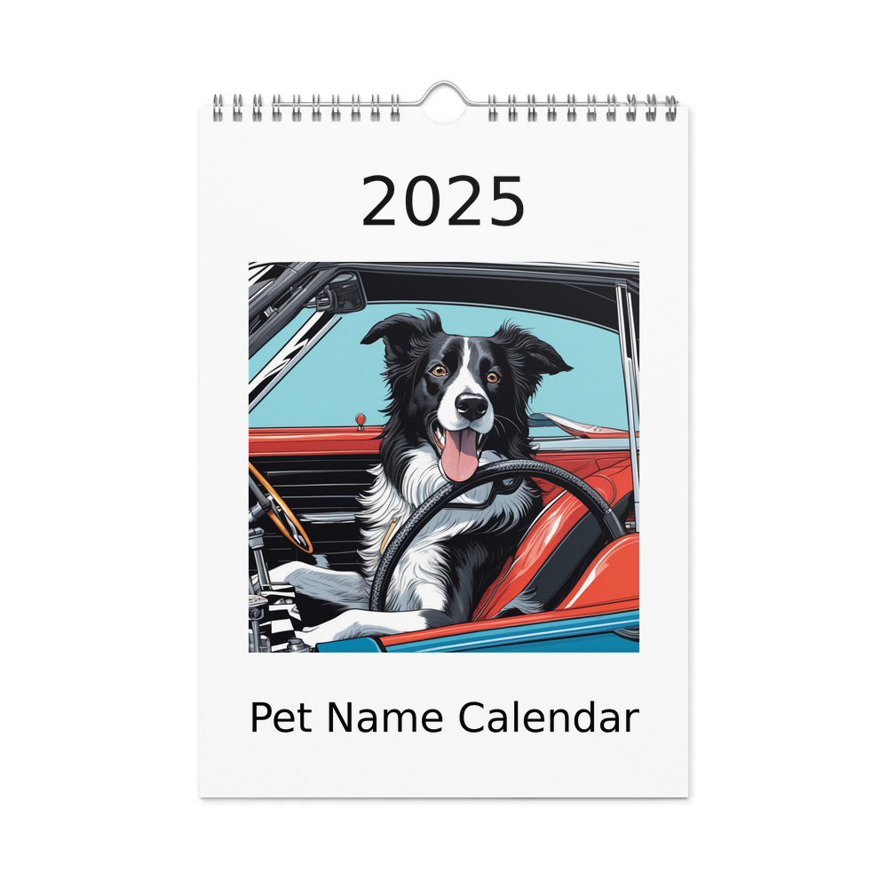 PugMug Custom Border Collie Wall Calendar (2026)