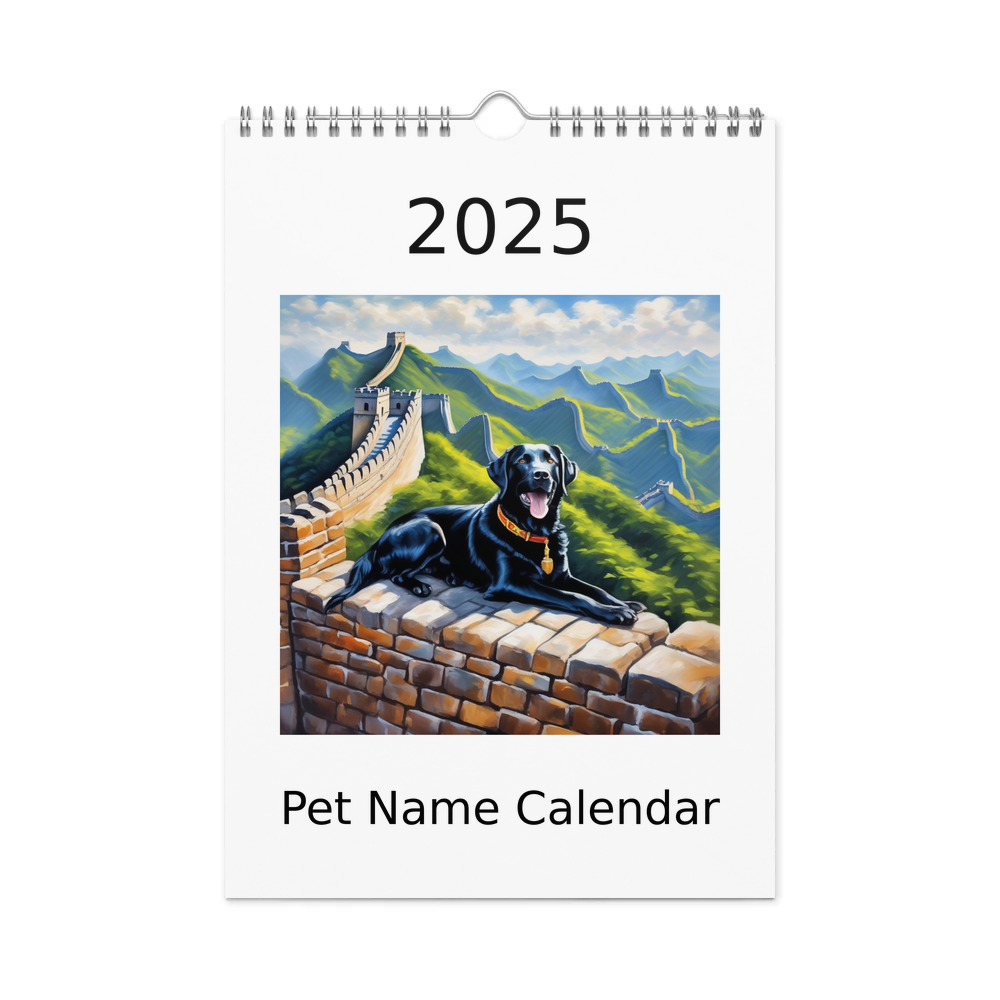 PugMug Custom Black Labrador Retriever Wall Calendar (2026)