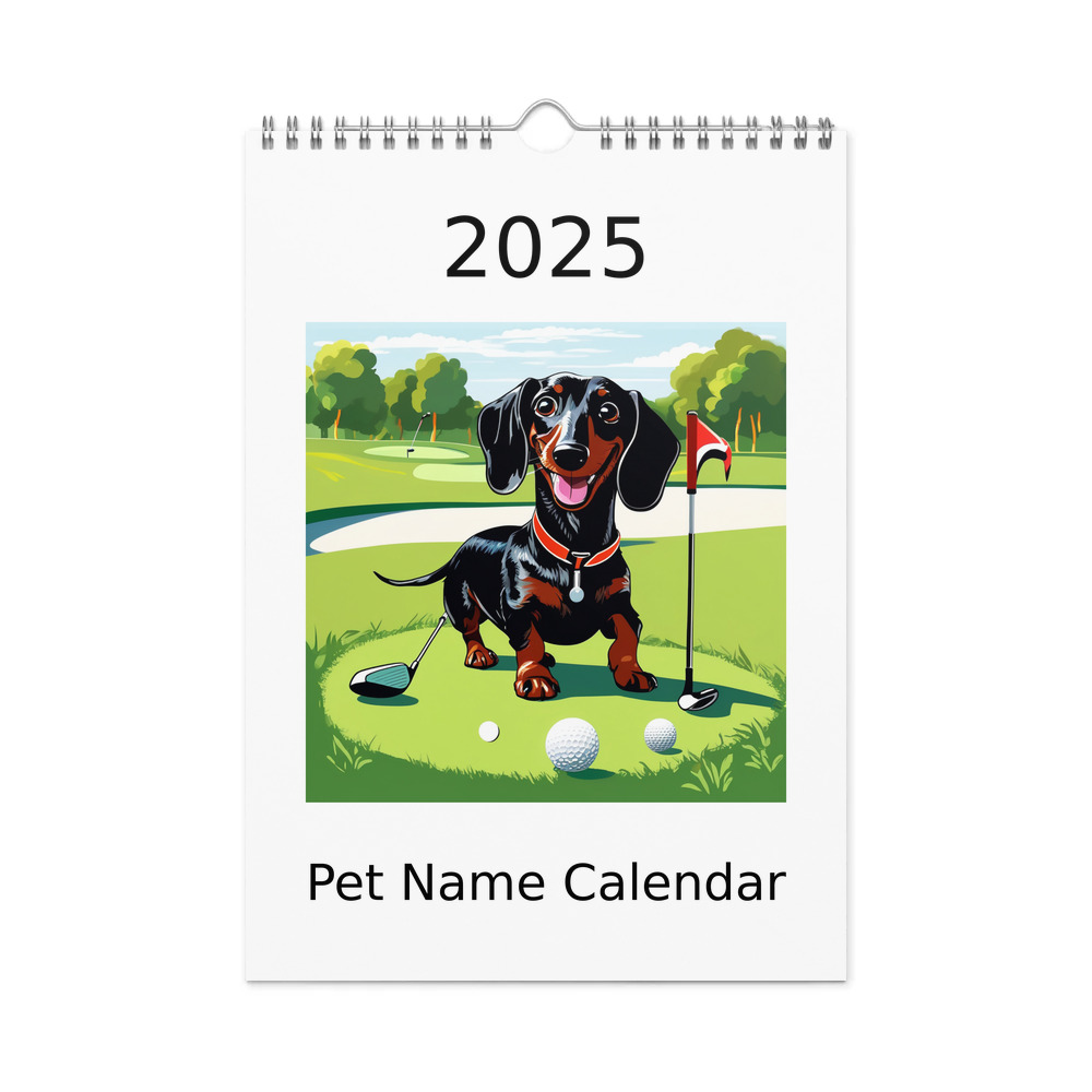 PugMug Custom Black Dachshund Wall Calendar (2026)