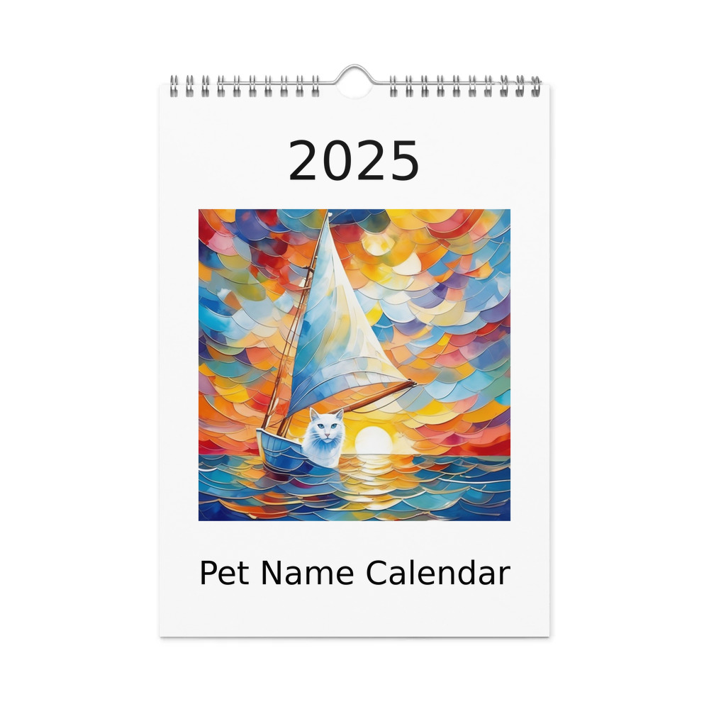 PugMug Custom White Companion Cat Wall Calendar (2026)