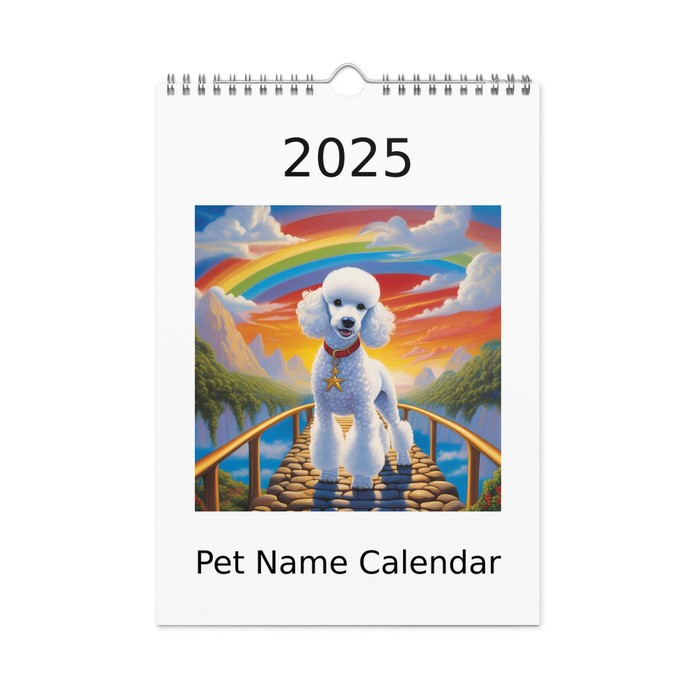 PugMug Custom White Poodle Wall Calendar (2026)