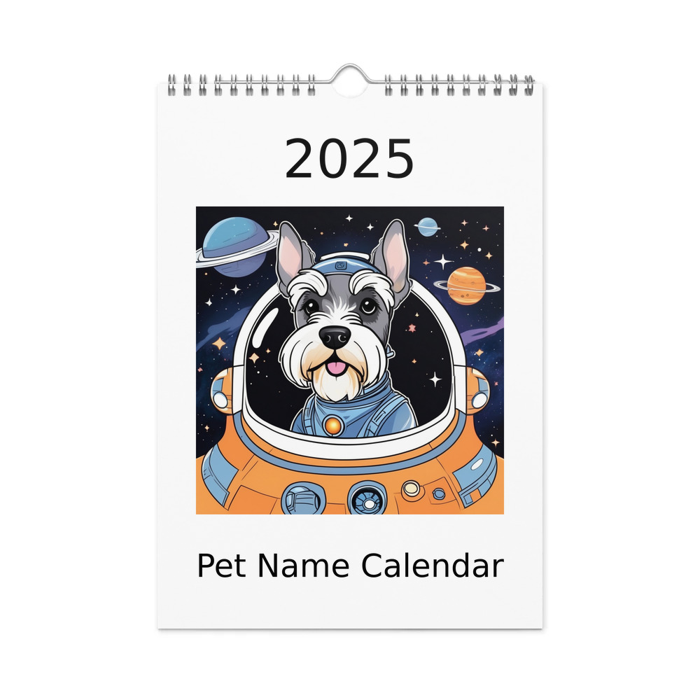 PugMug Custom Miniature Schnauzer Wall Calendar (2026)