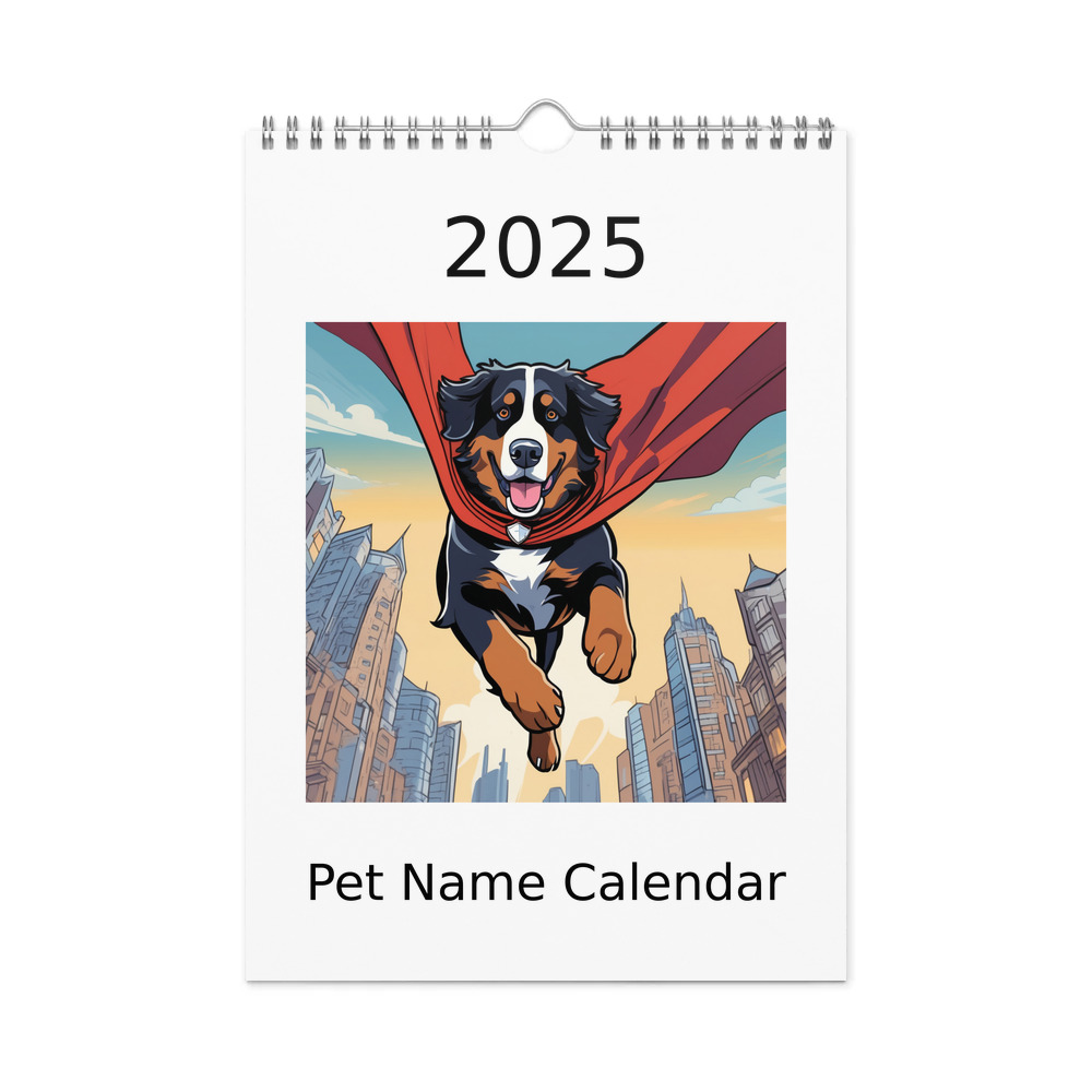 PugMug Custom Bernese Mountain Dog Wall Calendar (2026)