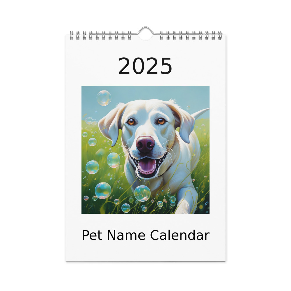 PugMug Custom White Labrador Retriever Wall Calendar (2026)