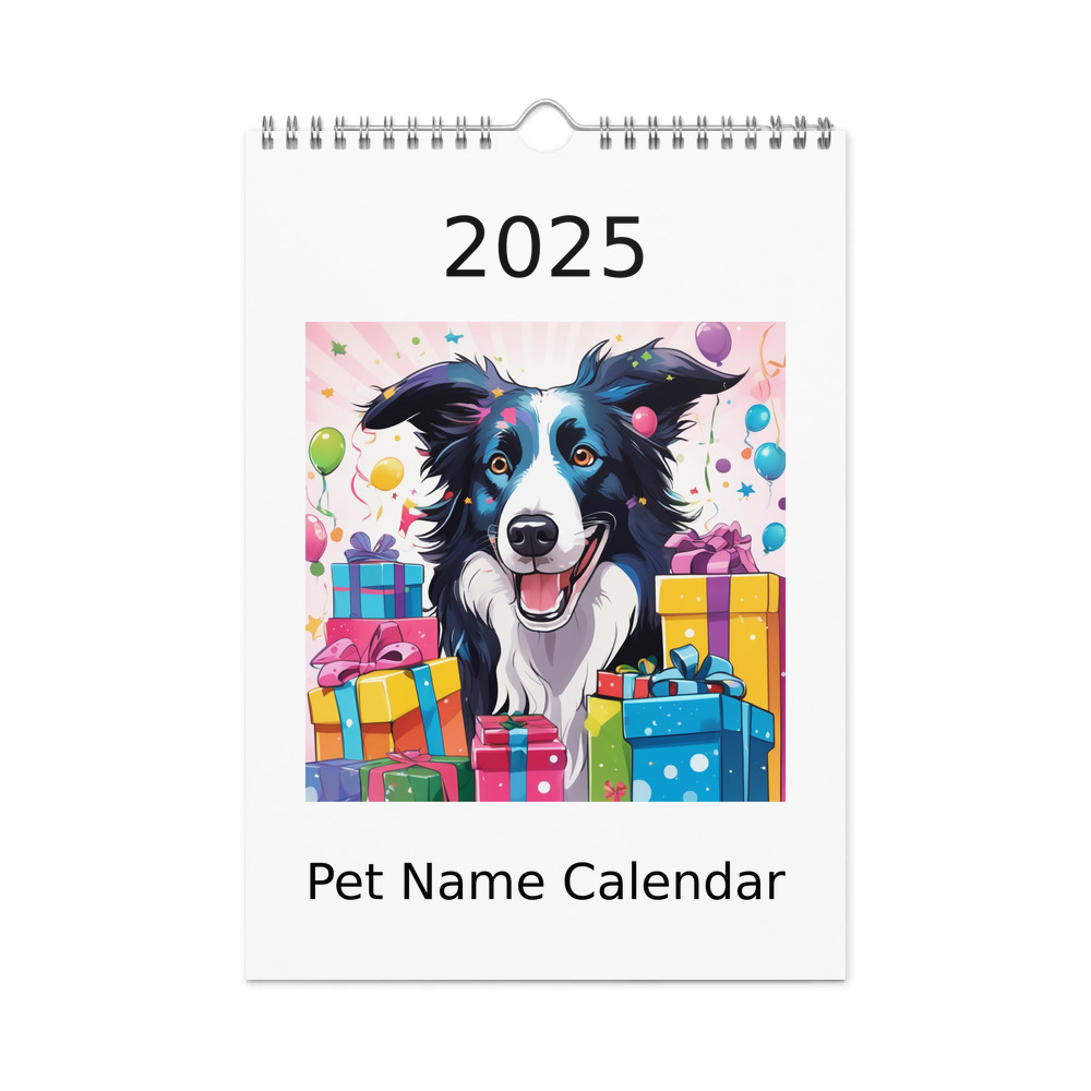 PugMug Custom Border Collie Wall Calendar (2026)