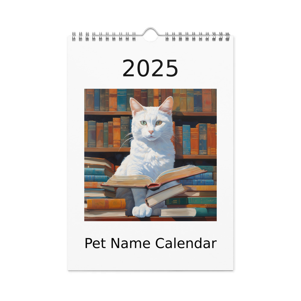 PugMug Custom White Companion Cat Wall Calendar (2026)