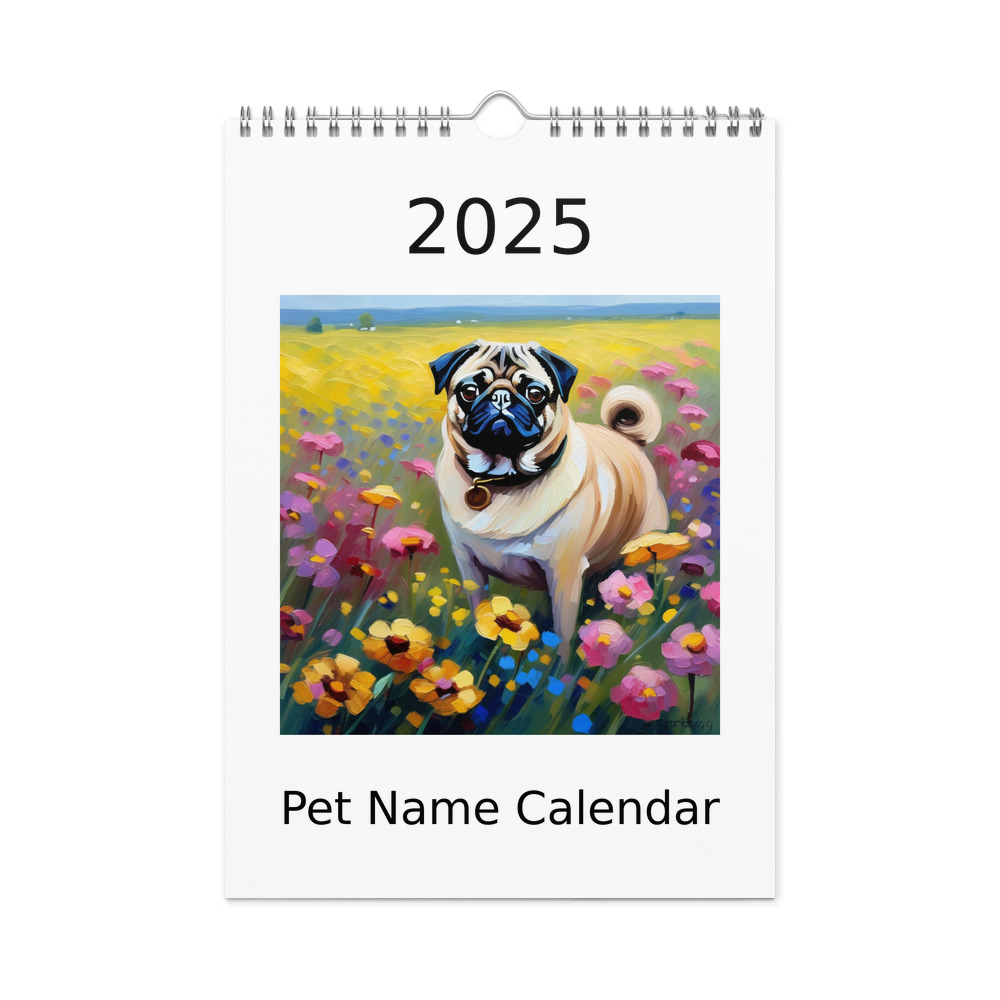 PugMug Custom Pug Wall Calendar (2026)