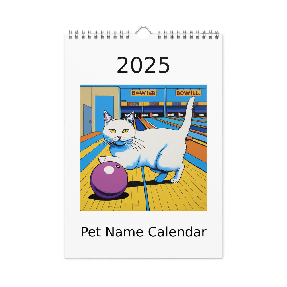 PugMug Custom White Companion Cat Wall Calendar (2026)