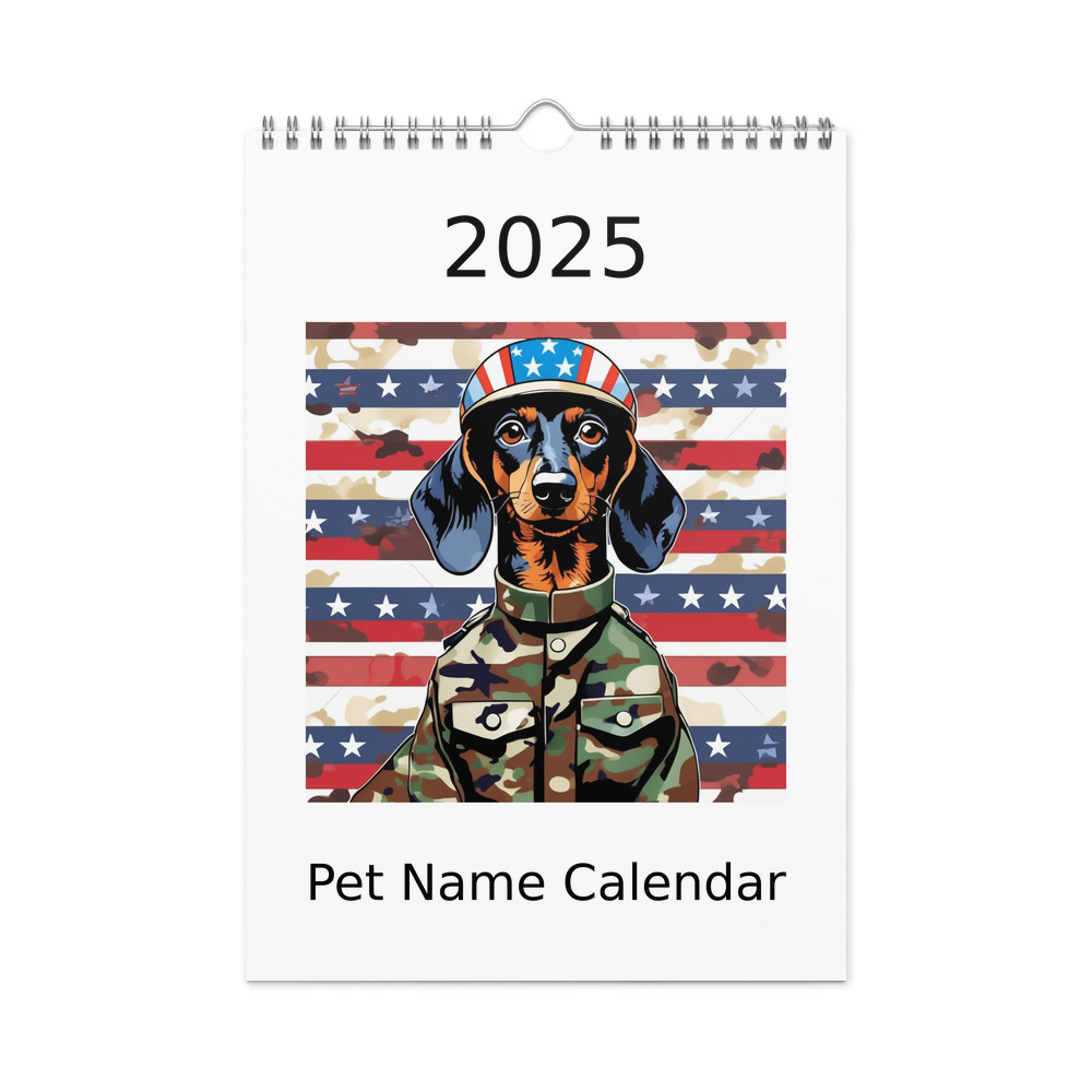 PugMug Custom Black Dachshund Wall Calendar (2026)