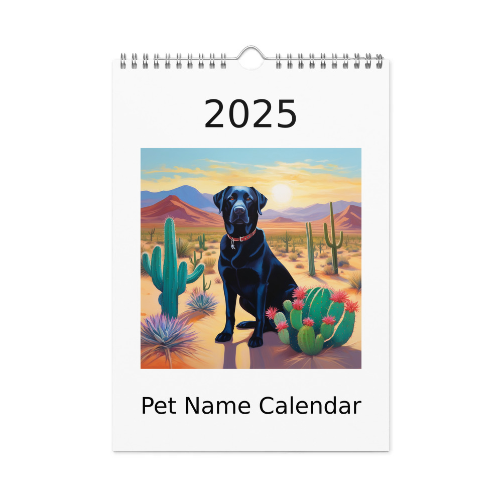 PugMug Custom Black Labrador Retriever Wall Calendar (2026)