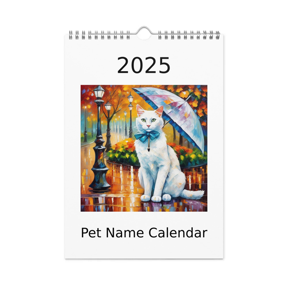 PugMug Custom White Companion Cat Wall Calendar (2026)