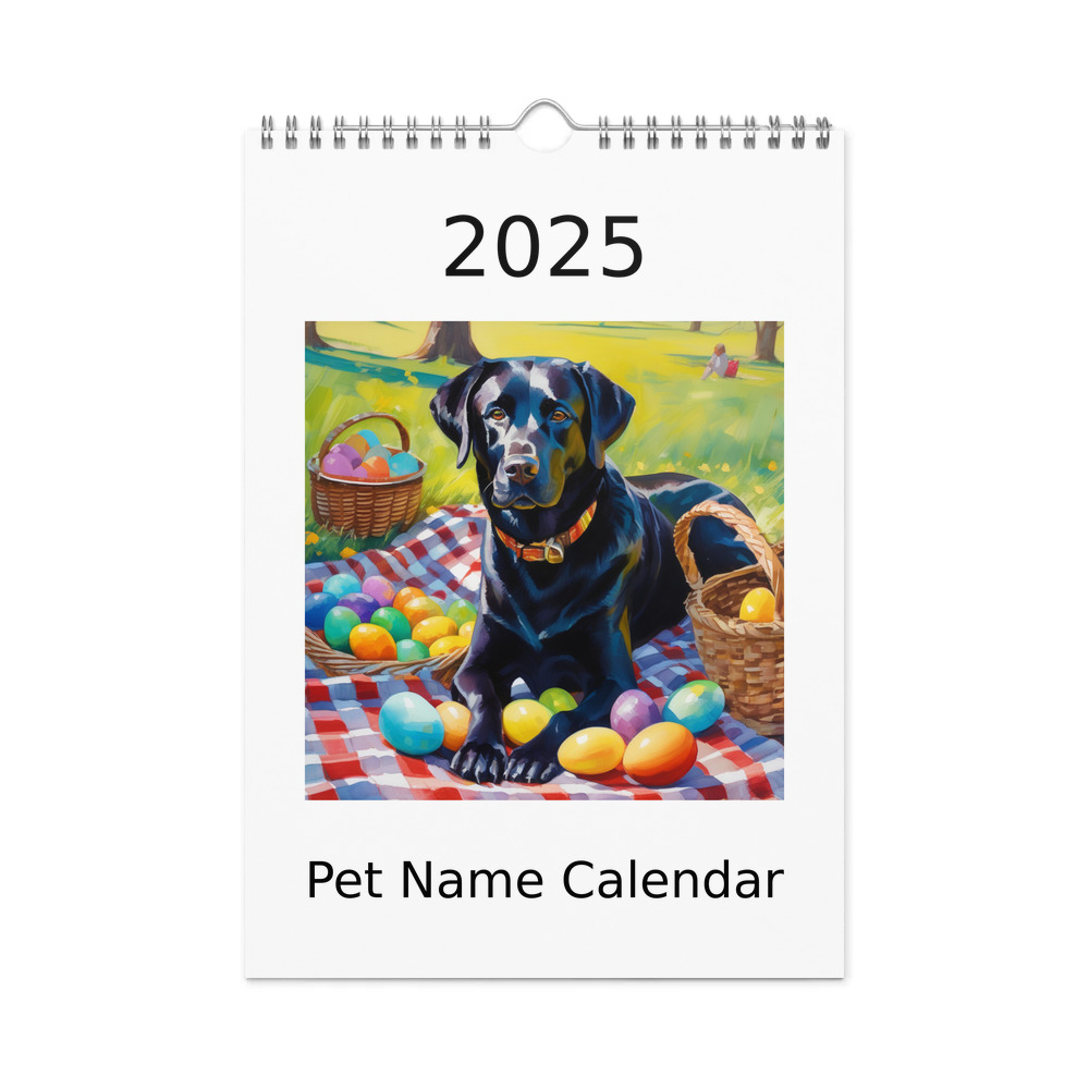 PugMug Custom Black Labrador Retriever Wall Calendar (2026)