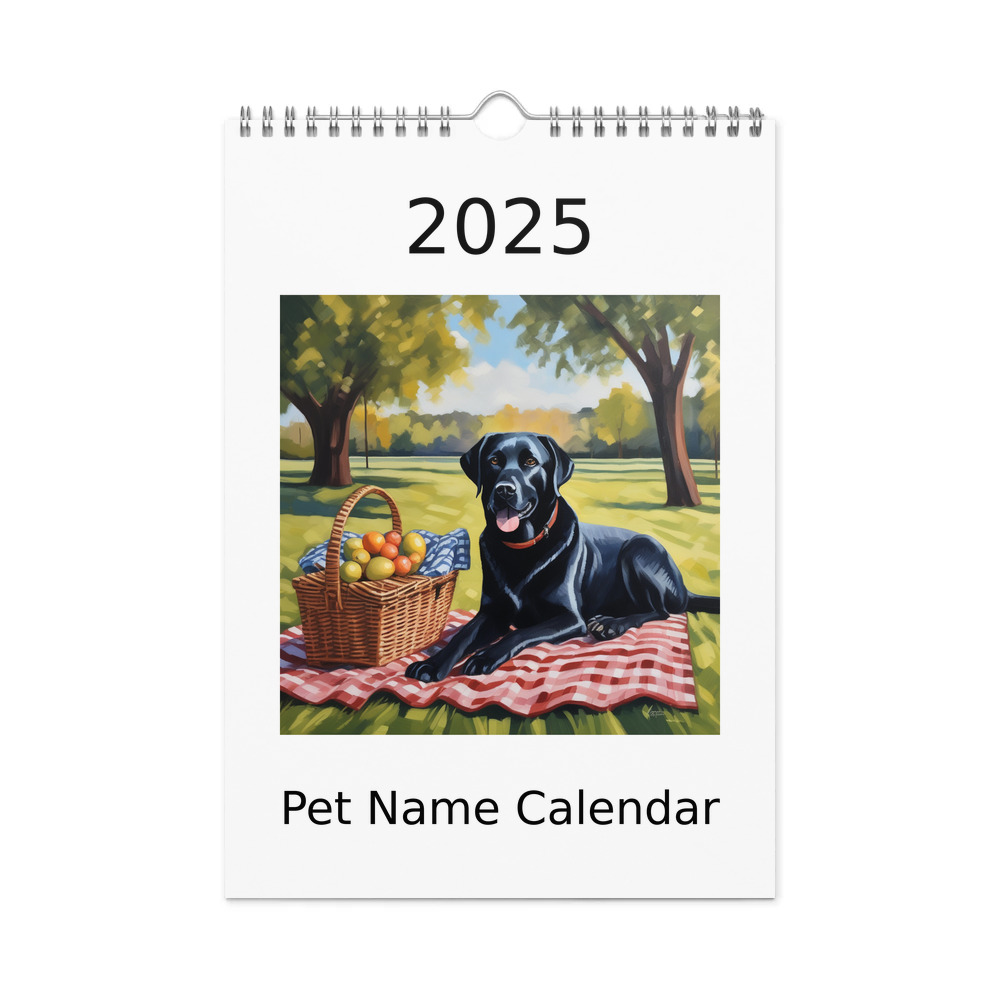 PugMug Custom Black Labrador Retriever Wall Calendar (2026)