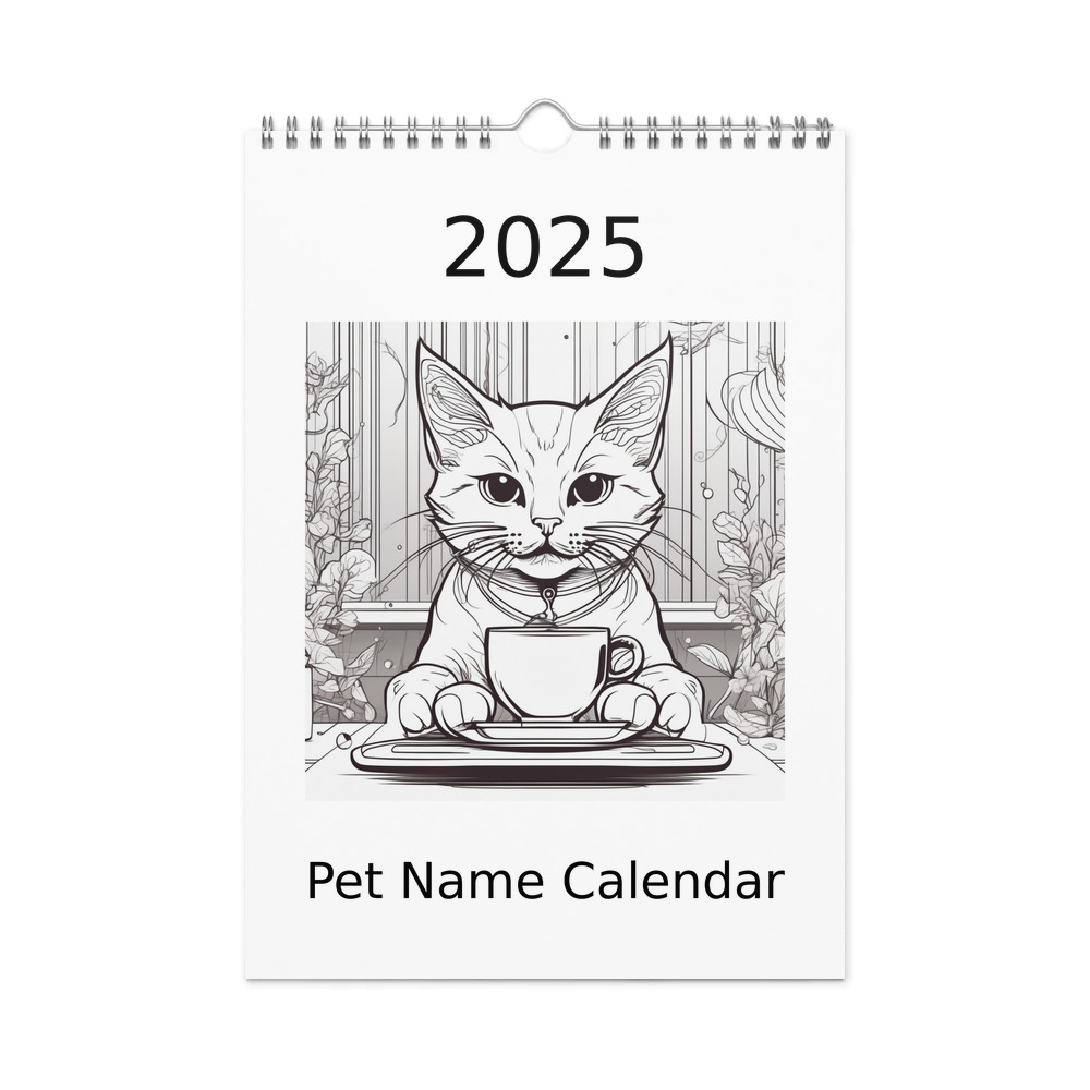 PugMug Custom White Companion Cat Wall Calendar (2026)