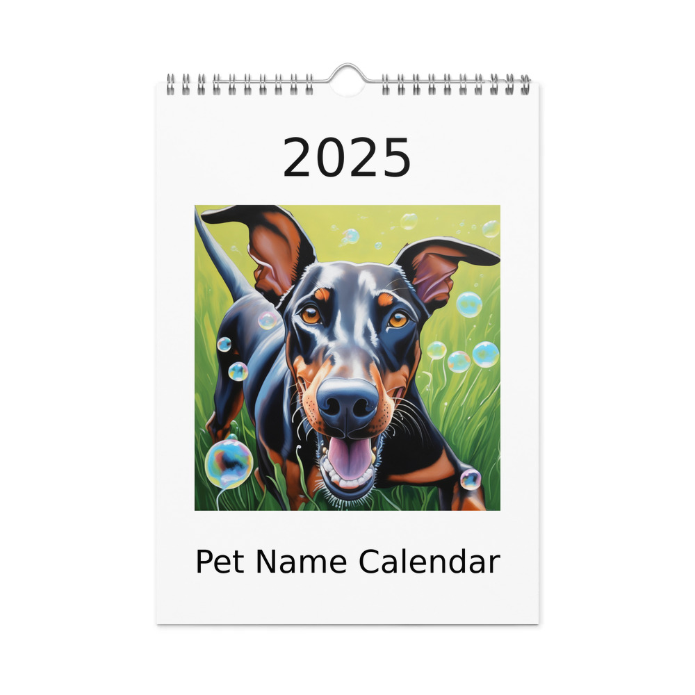 PugMug Custom Doberman Pinscher Wall Calendar (2026)