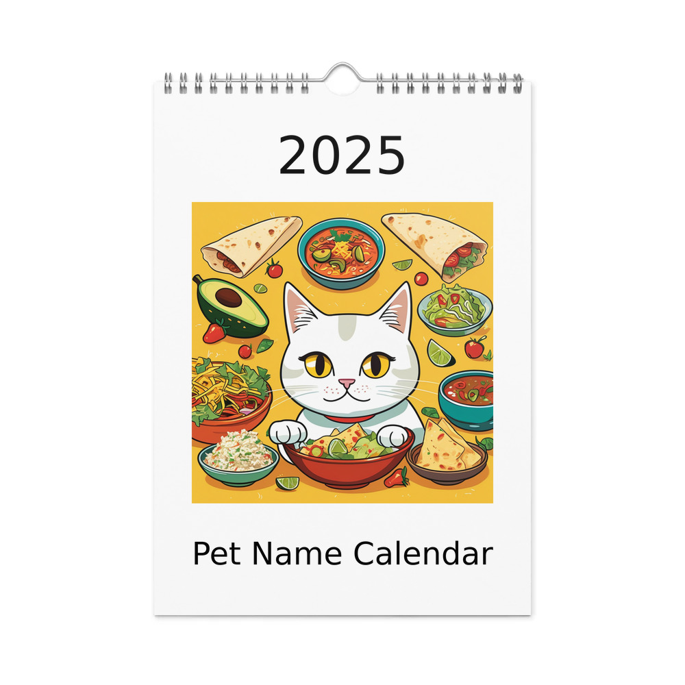 PugMug Custom White Companion Cat Wall Calendar (2026)