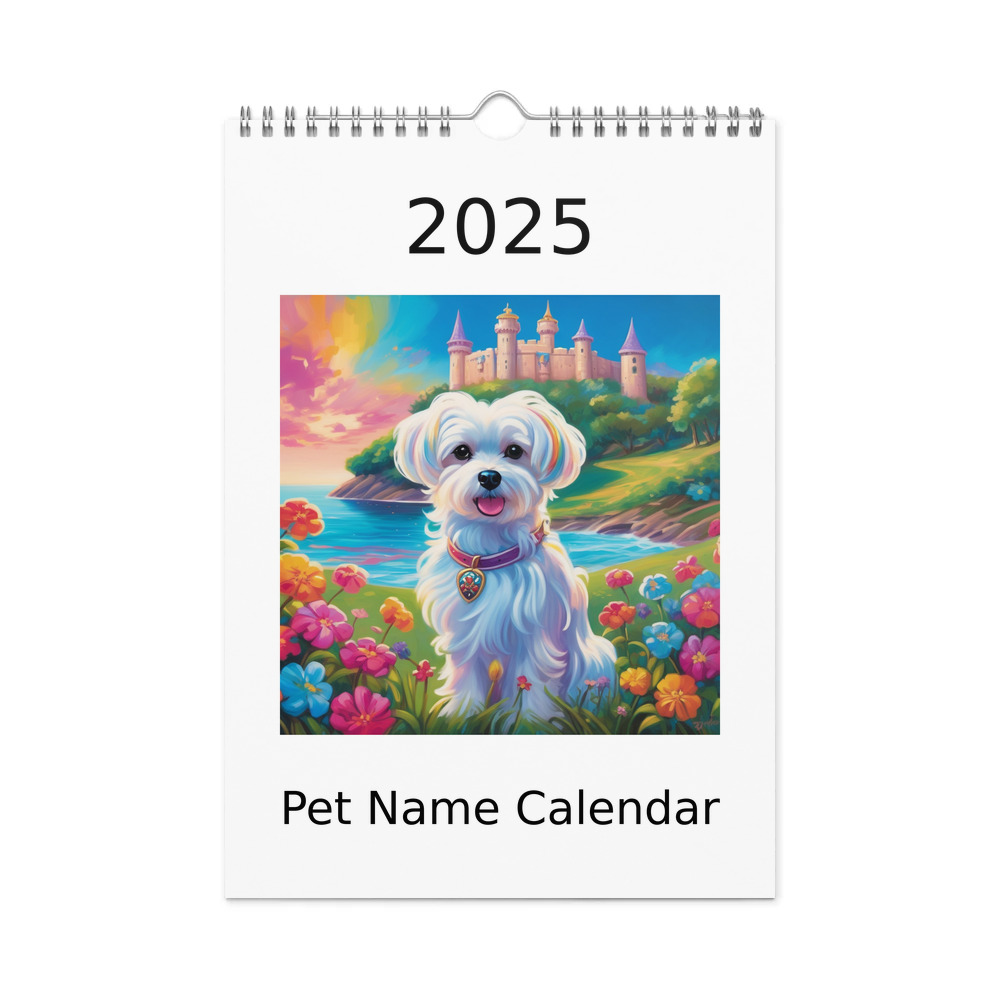 PugMug Custom Maltese Dog Wall Calendar (2026)