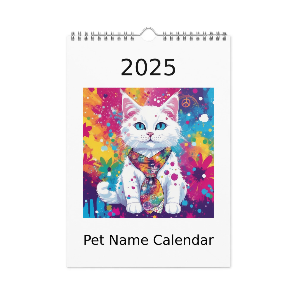 PugMug Custom White Companion Cat Wall Calendar (2026)