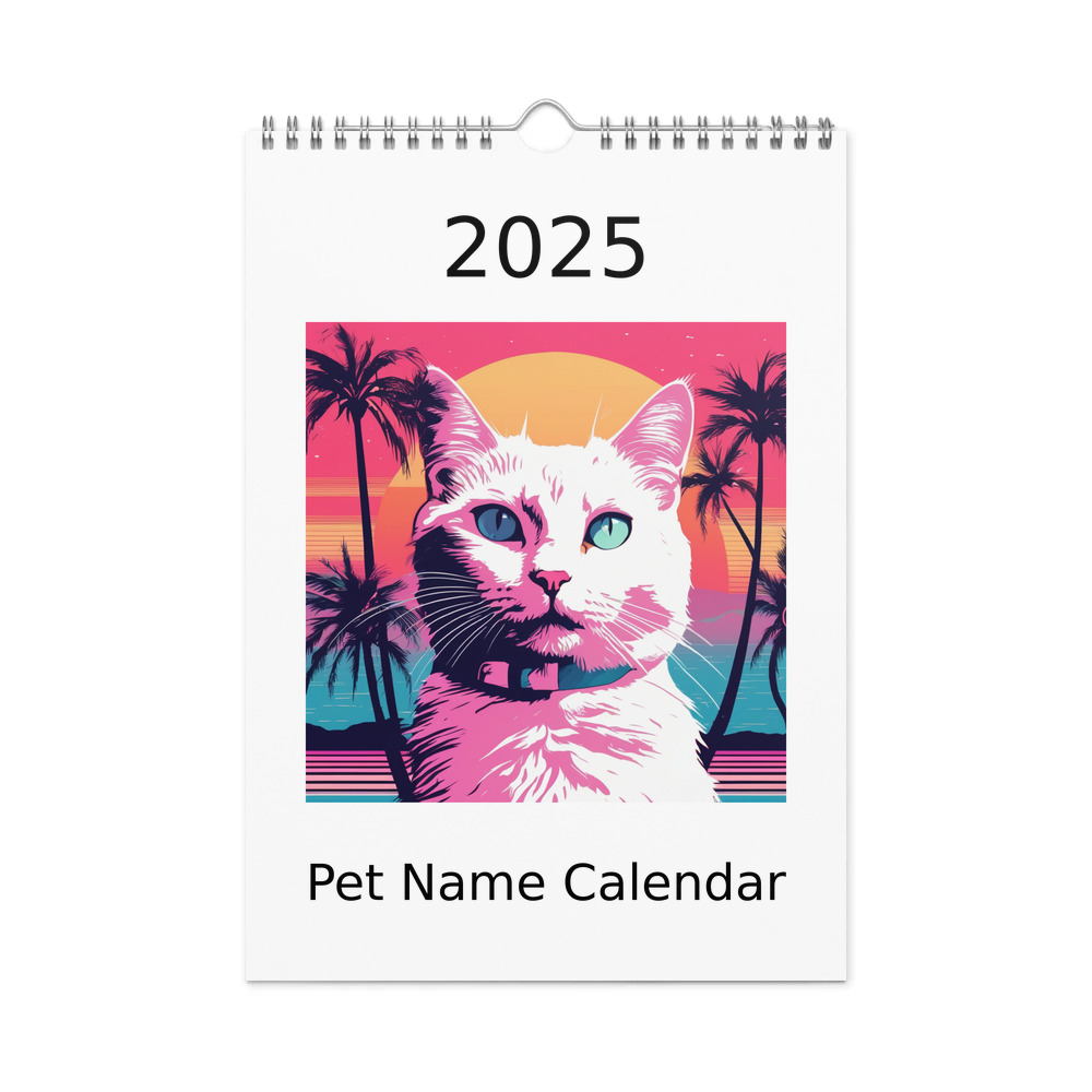 PugMug Custom White Companion Cat Wall Calendar (2026)